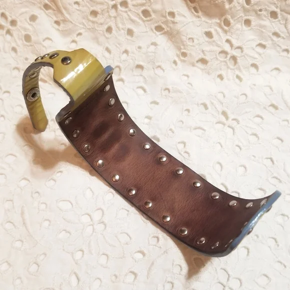 CELINE Made In Italy Patent and Tanned Calf Bombay Sky Bracelet - Picture 2 of 7